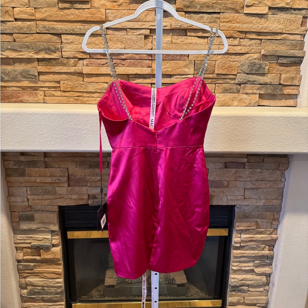 Mac Duggal Fuchsia Mini Dress Size 2 - Picture 5 of 9
